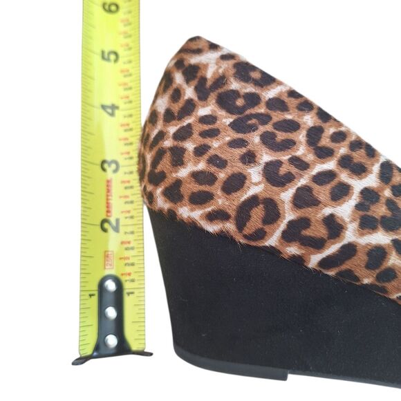 Alex Marie Wedge Kindee Calf Hair Leopard Print Almond Toe Slip-On Shoes 8.5 - Picture 9 of 16